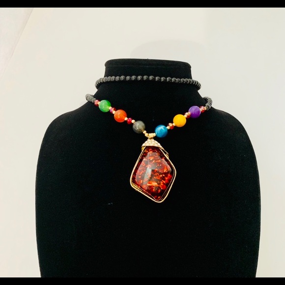 Long Ethnic Statement Necklace - Picture 3 of 6